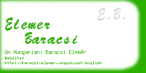 elemer baracsi business card