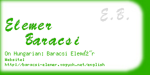 elemer baracsi business card